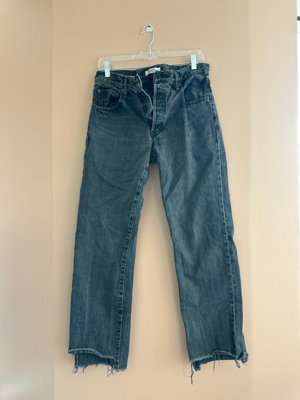 Moussy Straight Leg Black Washed Jeans